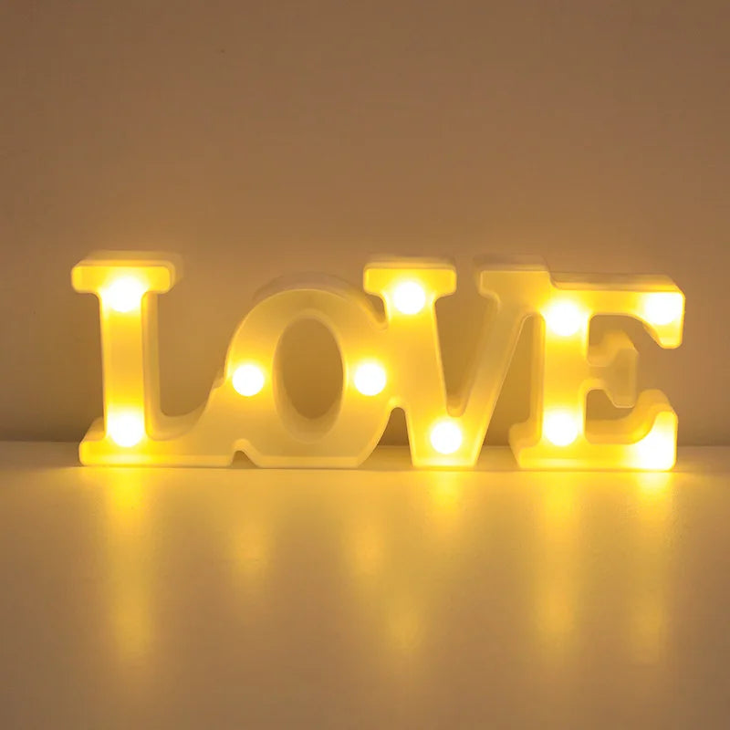 Valentine's Day LOVE Letter LED Decorative Light – Romantic Table Ornament