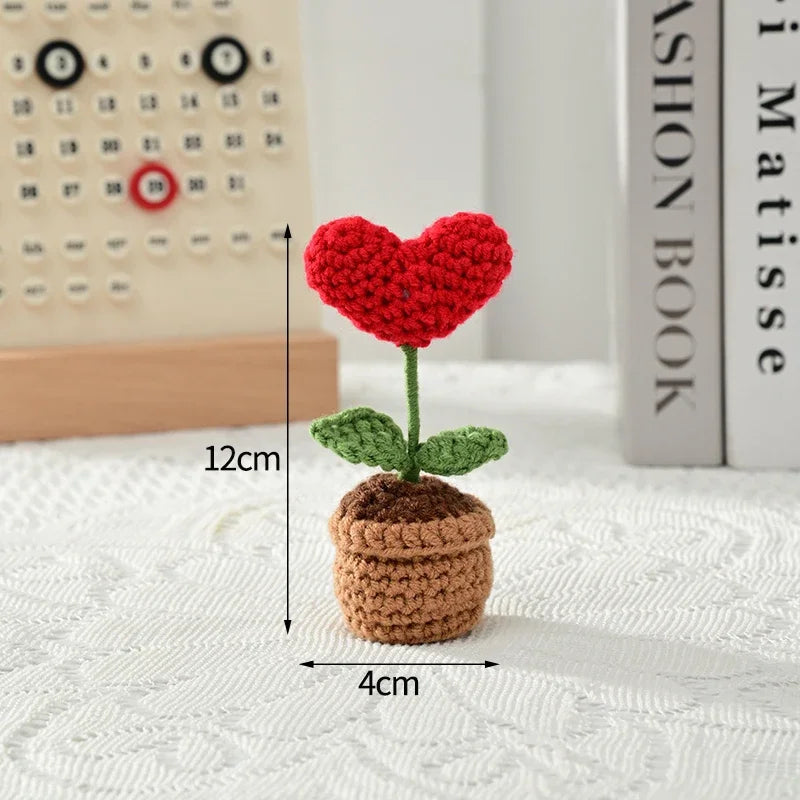 Hand-Knitted Sunflower Crochet Flower - Home Decoration