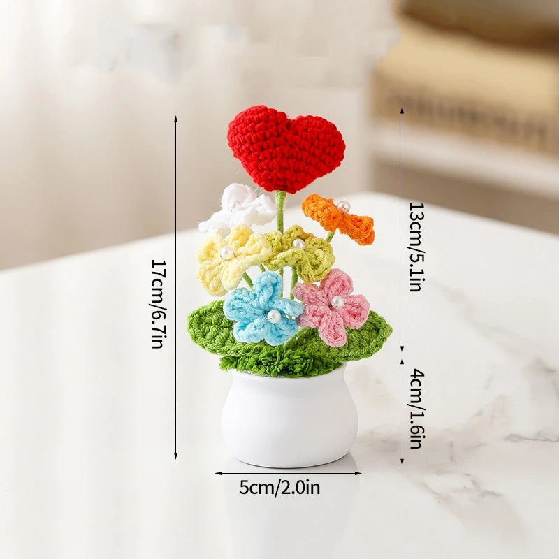 Hand-Knitted Flower Bouquet Crochet Flower - Home Decoration