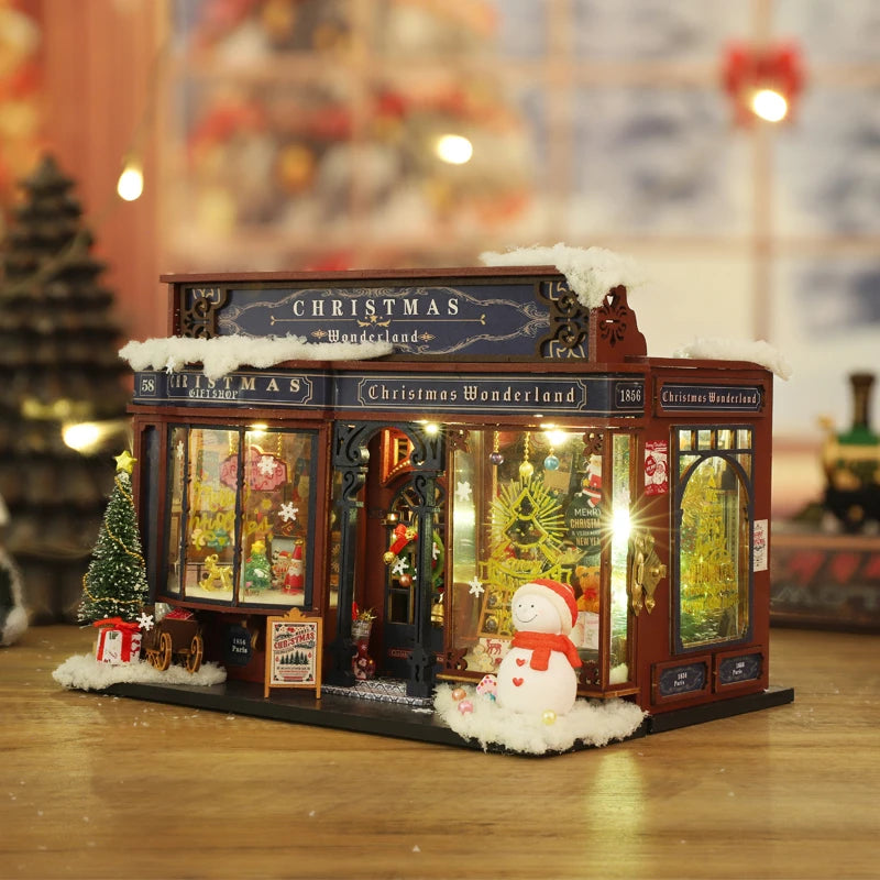 Kit de maison de poupée miniature de Noël au pays des merveilles