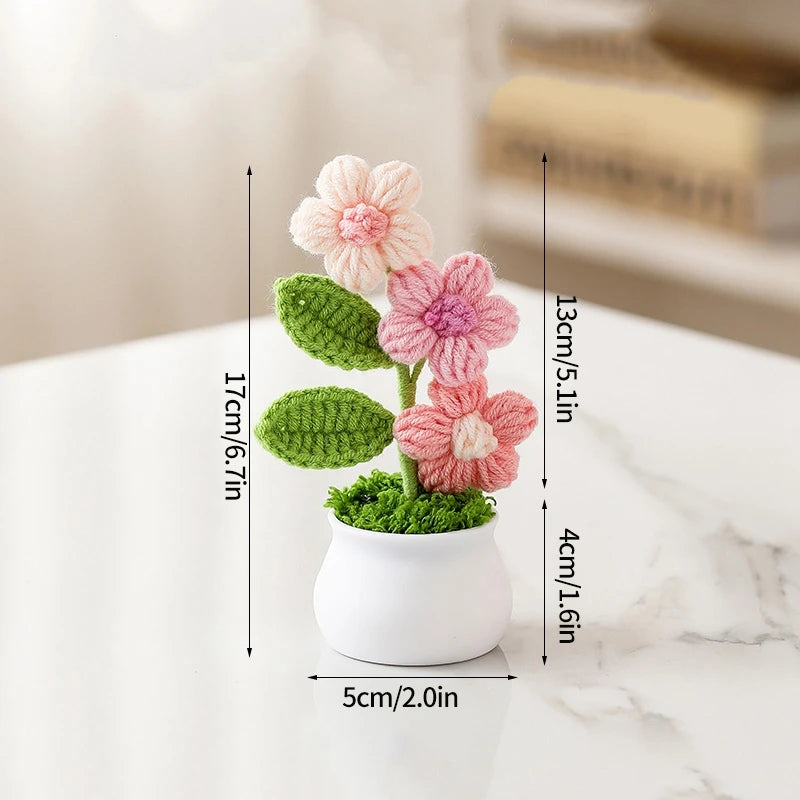 Hand-Knitted Flower Bouquet Crochet Flower - Home Decoration