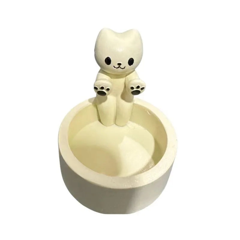 Cute Kitten Candle Holder – Creative Aromatherapy Candlestick for Home Decor