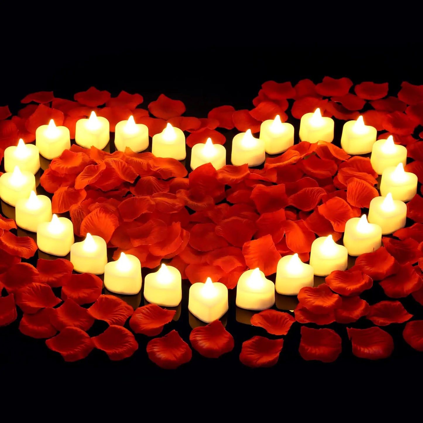 Heart-Shaped LED Tea Lights – Romantic Decorations for Weddings and Anniversaries