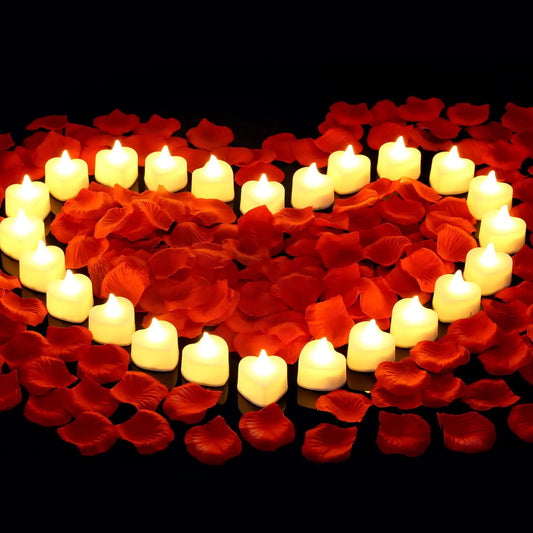 Heart-Shaped LED Tea Lights  – Romantic Decorations for Weddings and Anniversaries