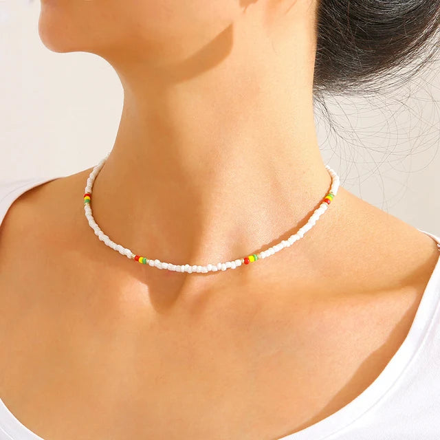 Bohemian Multilayer Handmade Beads Chain Necklace – Colorful Crystal Pendant with Tassels for Women