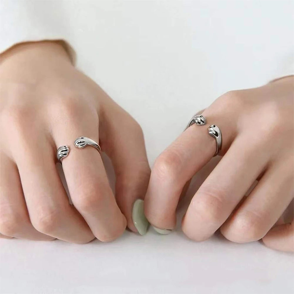 Cat and Puppy Paw Print Open Ring