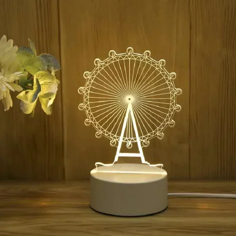 Romantic Love 3D Acrylic LED Lamp – Night Light for Home, Parties, and Valentine’s Day Decor