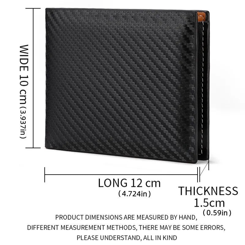 CarbonEdge Compact Wallet – Sleek Carbon Fiber Men’s Card Holder with Zipper and Photo Slot