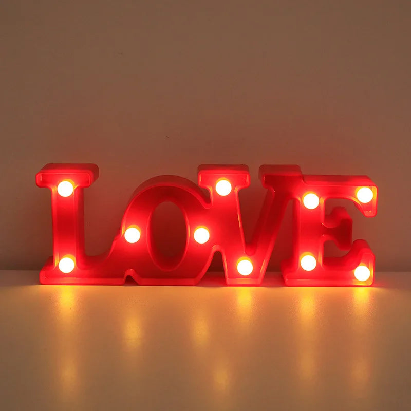 Valentine's Day LOVE Letter LED Decorative Light – Romantic Table Ornament