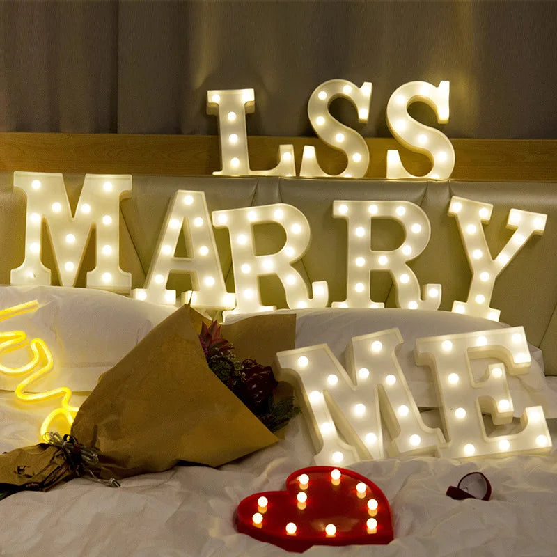 Luminous Alphabet & Number LED Lamp – Decorative Night Light for Birthdays, Weddings, Valentine’s Day, and Parties