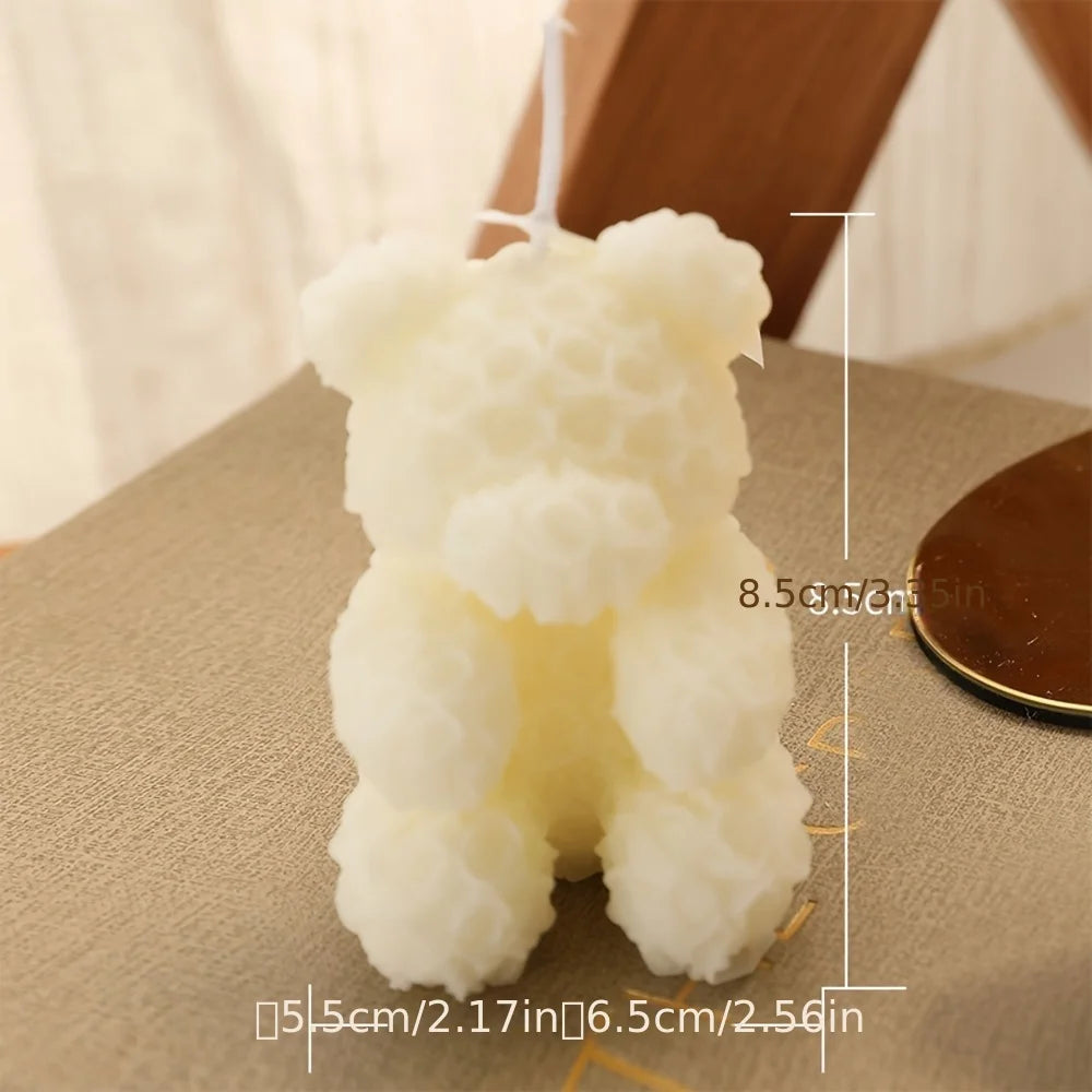 Valentine's Day Rose Bear Aromatherapy Candle - Handmade Soy Wax, Creative Gift & Home Decoration