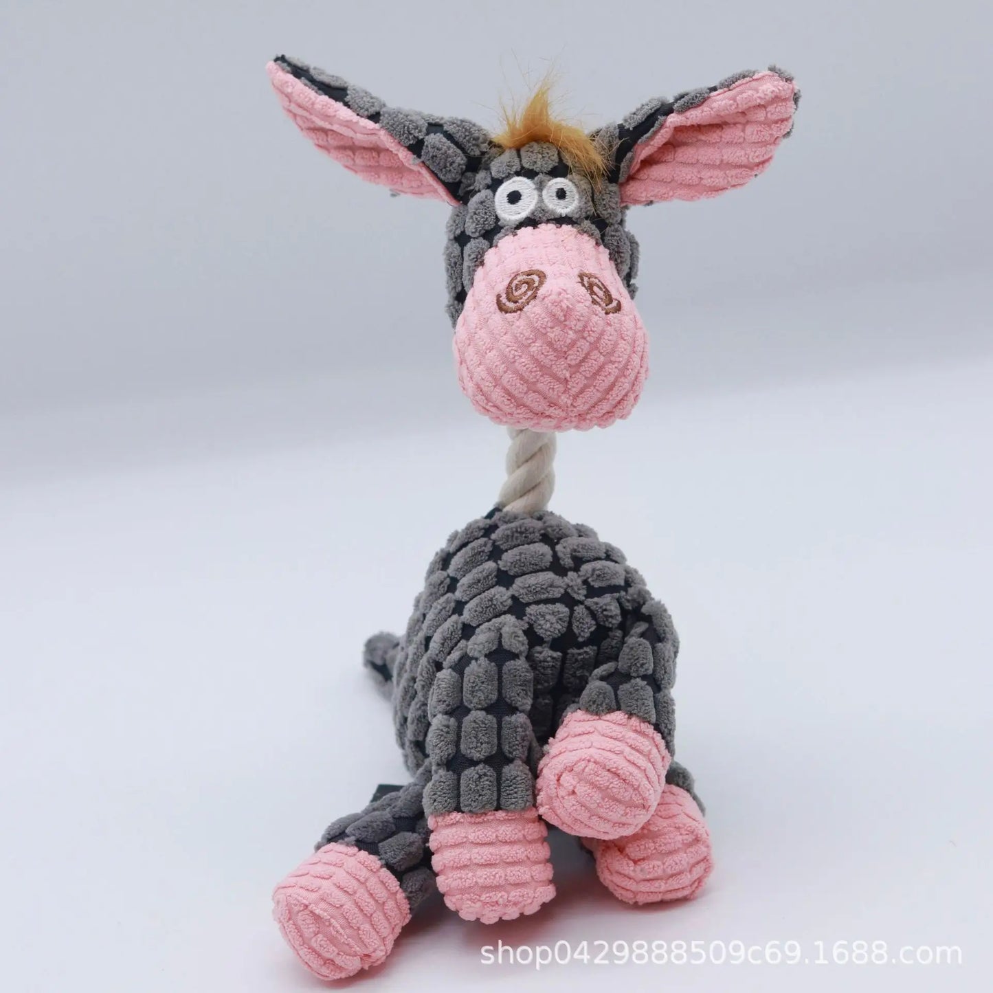 Donkey Dog Squeak Toy – Plush Cartoon Animal Sounding Toy for Small Dogs