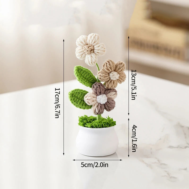 Hand-Knitted Flower Bouquet Crochet Flower - Home Decoration