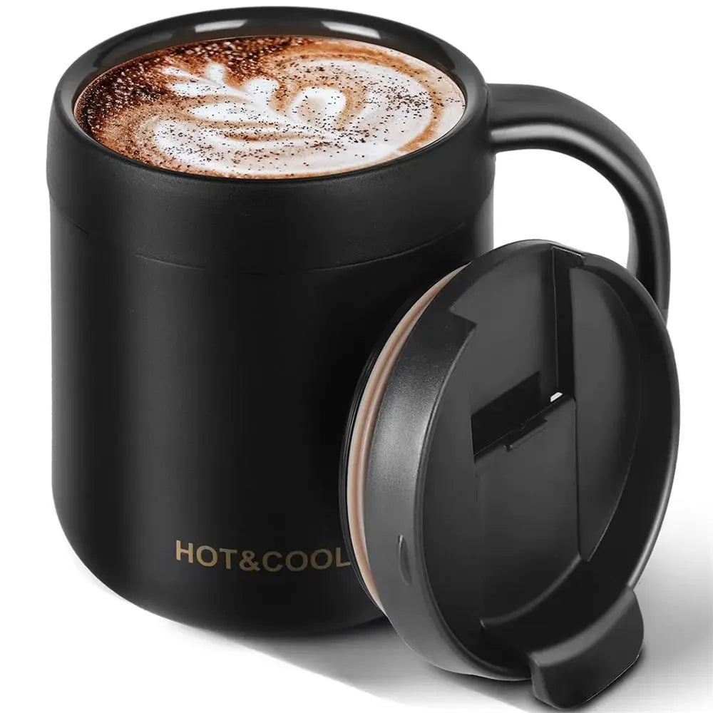 350ml/500ml Stainless Steel Insulated Coffee Mug with Handle - Double Wall Thermos Tumbler for Hot & Cold Drinks, Matte Finish
