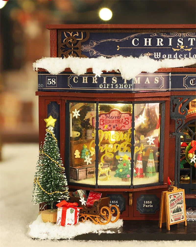 Kit de maison de poupée miniature de Noël au pays des merveilles