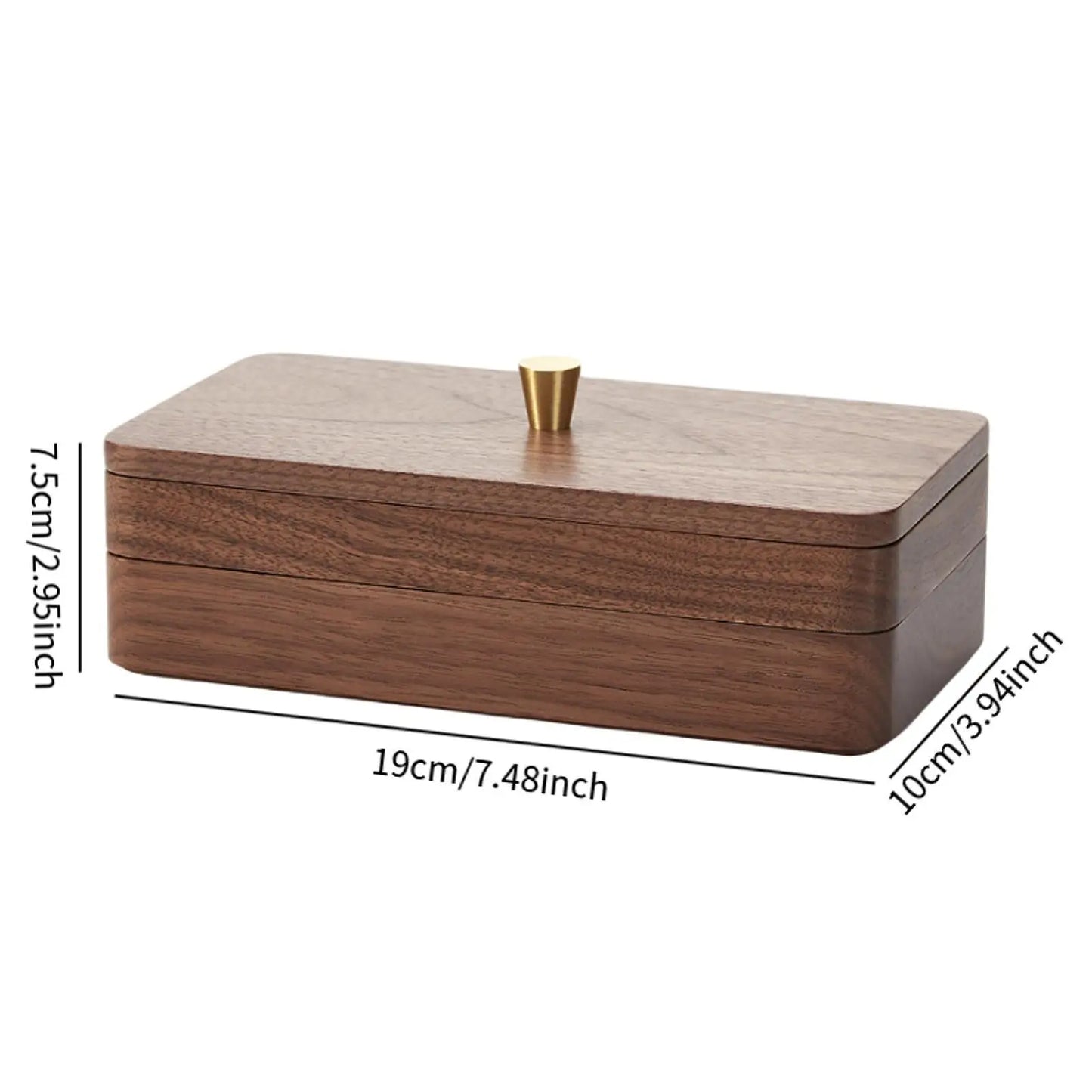 Wooden 2-Tier Jewelry Organizer – Smooth Solid Wood Storage Box for Women’s Earrings, Necklaces, and Watches