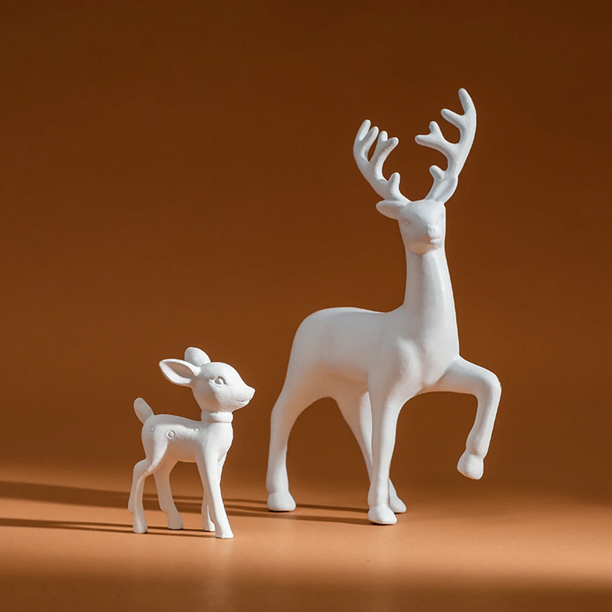Set of 2 Mother Deer and Fawn Figurines – Cute Kids Room Decor Sculptures for Christmas & Home Decoration