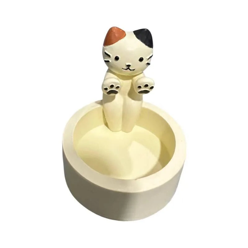 Cute Kitten Candle Holder – Creative Aromatherapy Candlestick for Home Decor
