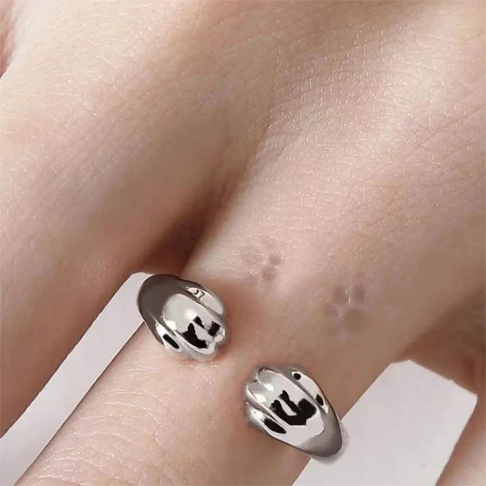 Cat and Puppy Paw Print Open Ring