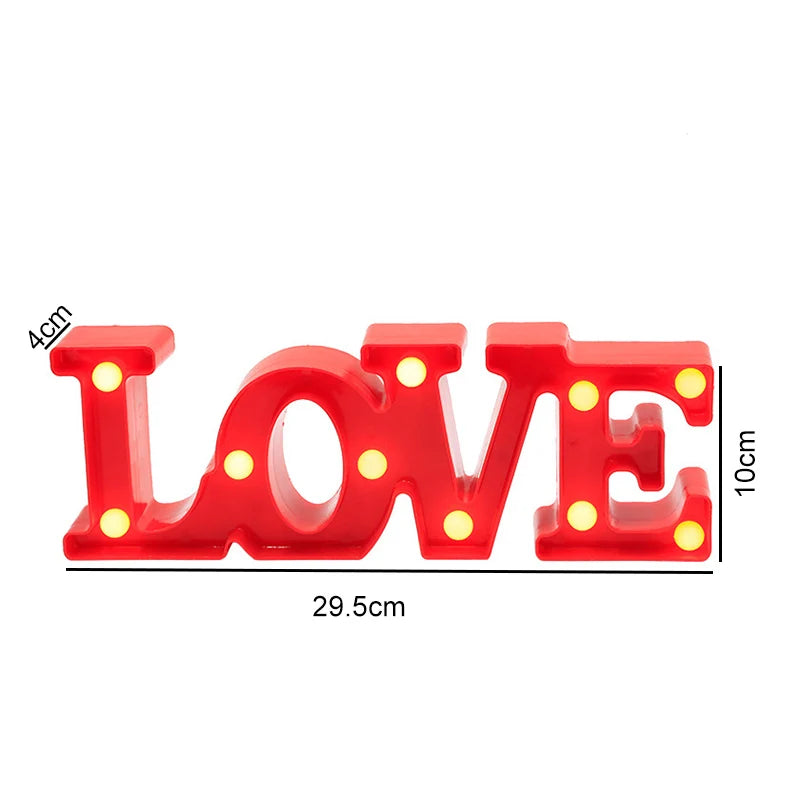 Valentine's Day LOVE Letter LED Decorative Light – Romantic Table Ornament