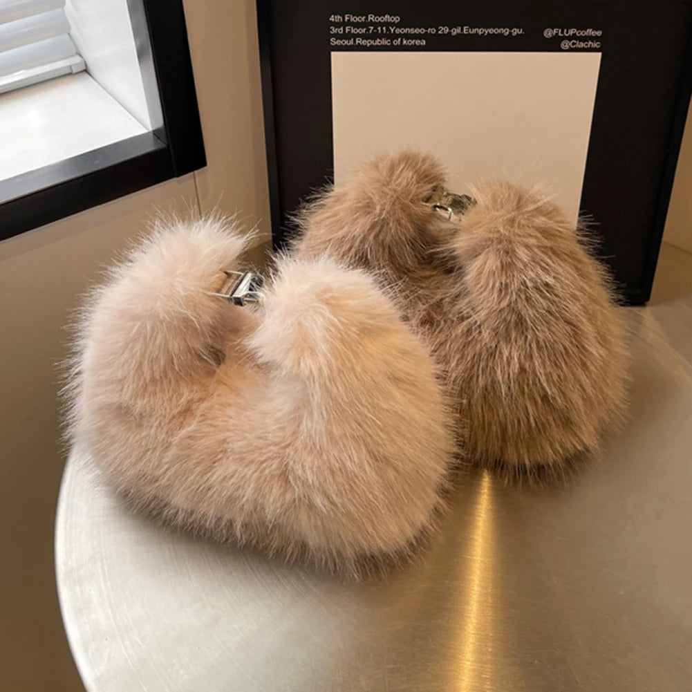 Plush Faux Fur Shoulder Bag – Soft Fluffy Crossbody Luxury Winter Handbag for Women