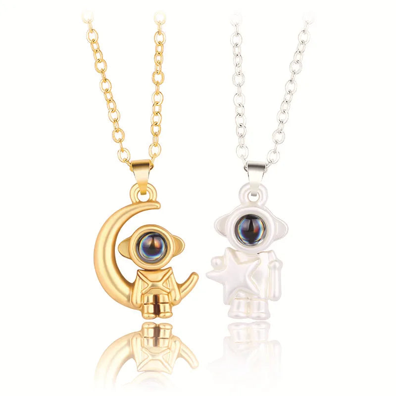 Magnetic Heart Electrocardiogram Pendant Necklace – Stainless Steel Couple Necklace Valentine's Day Gift