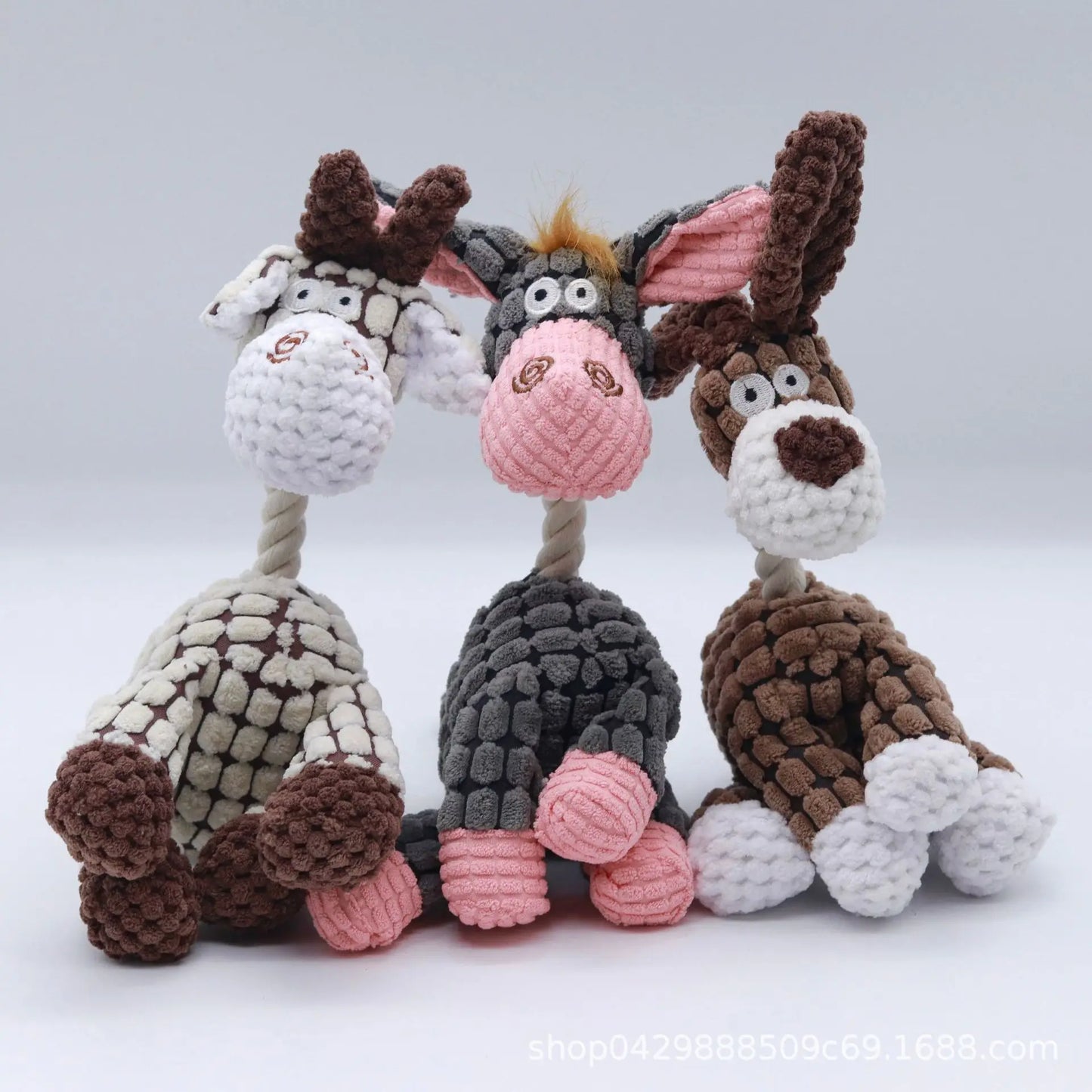 Donkey Dog Squeak Toy – Plush Cartoon Animal Sounding Toy for Small Dogs