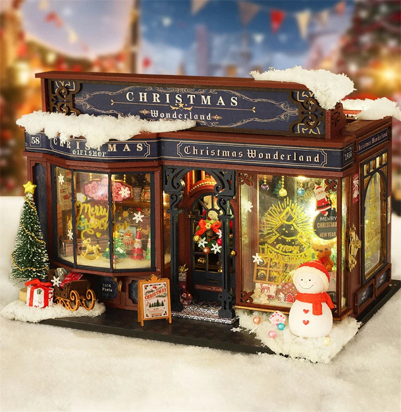 Kit de maison de poupée miniature de Noël au pays des merveilles