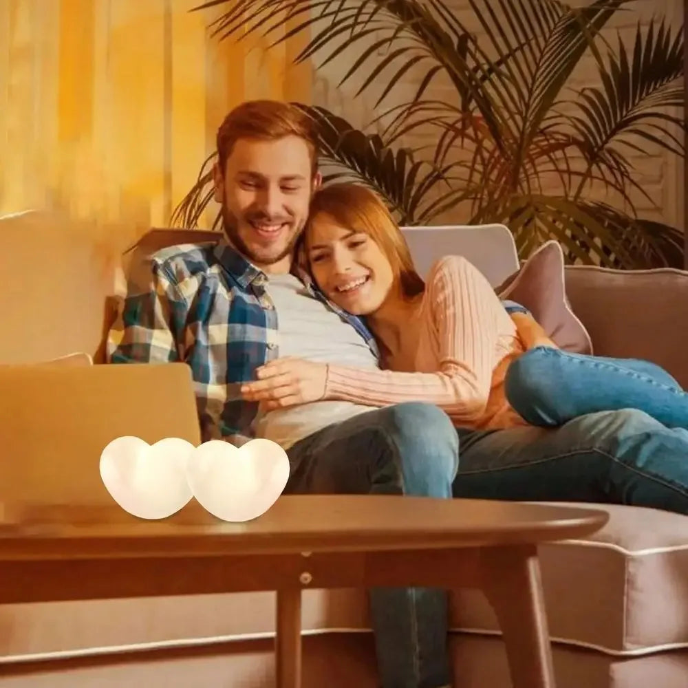 Romantic 3D Love-Heart Shaped LED Lamp – Ambient Light for Valentine's Day, Parties, and Table Decorations