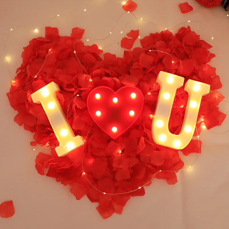 Valentine's Day Decorative Heart Letter LED Light – Romantic Wedding & Engagement Table Ornament