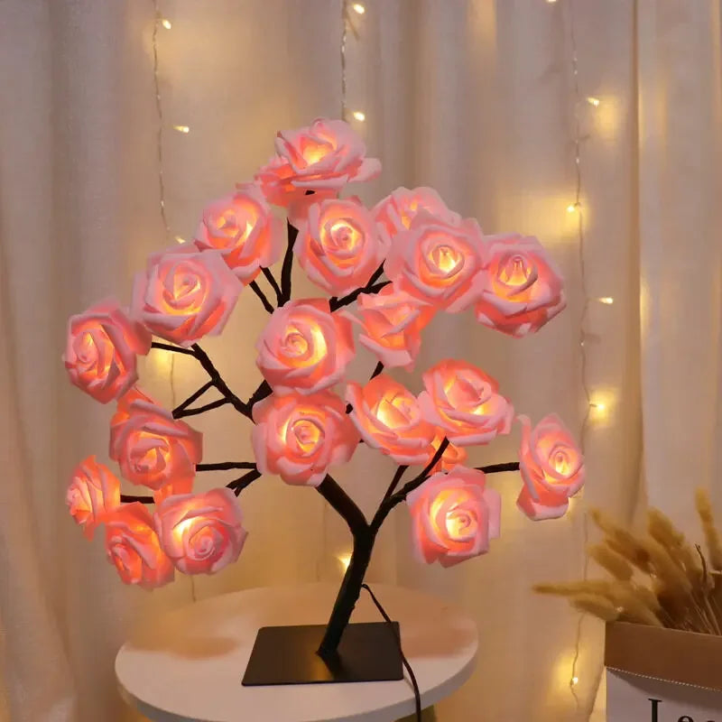 24 LED Rose Lamp – Decorative Rose Light Tree for Weddings, Mother’s Day, Valentine’s Day, and Gifts