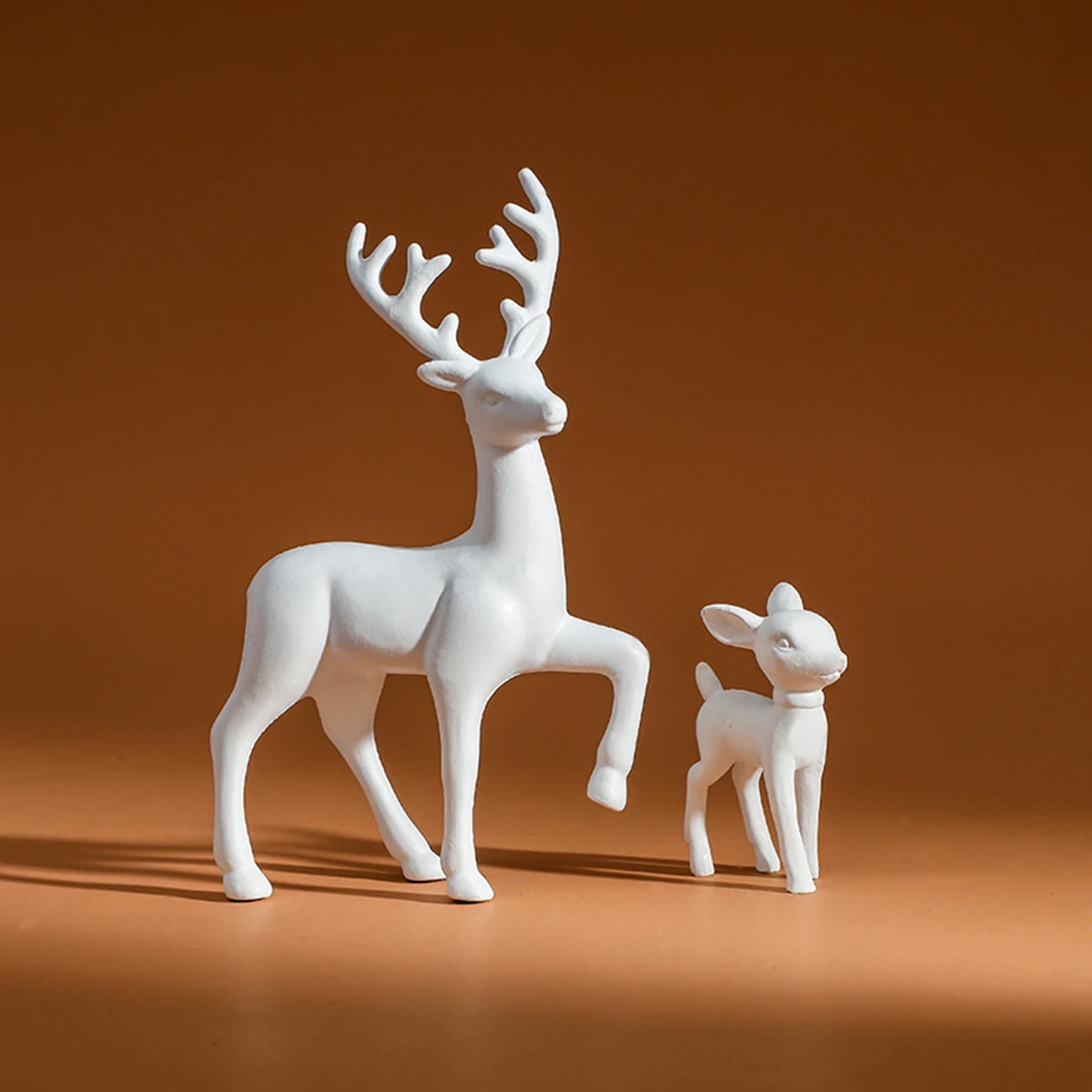 Set of 2 Mother Deer and Fawn Figurines – Cute Kids Room Decor Sculptures for Christmas & Home Decoration