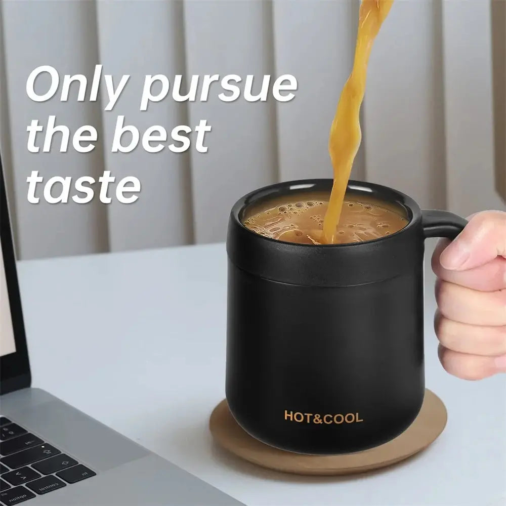 350ml/500ml Stainless Steel Insulated Coffee Mug with Handle - Double Wall Thermos Tumbler for Hot & Cold Drinks, Matte Finish