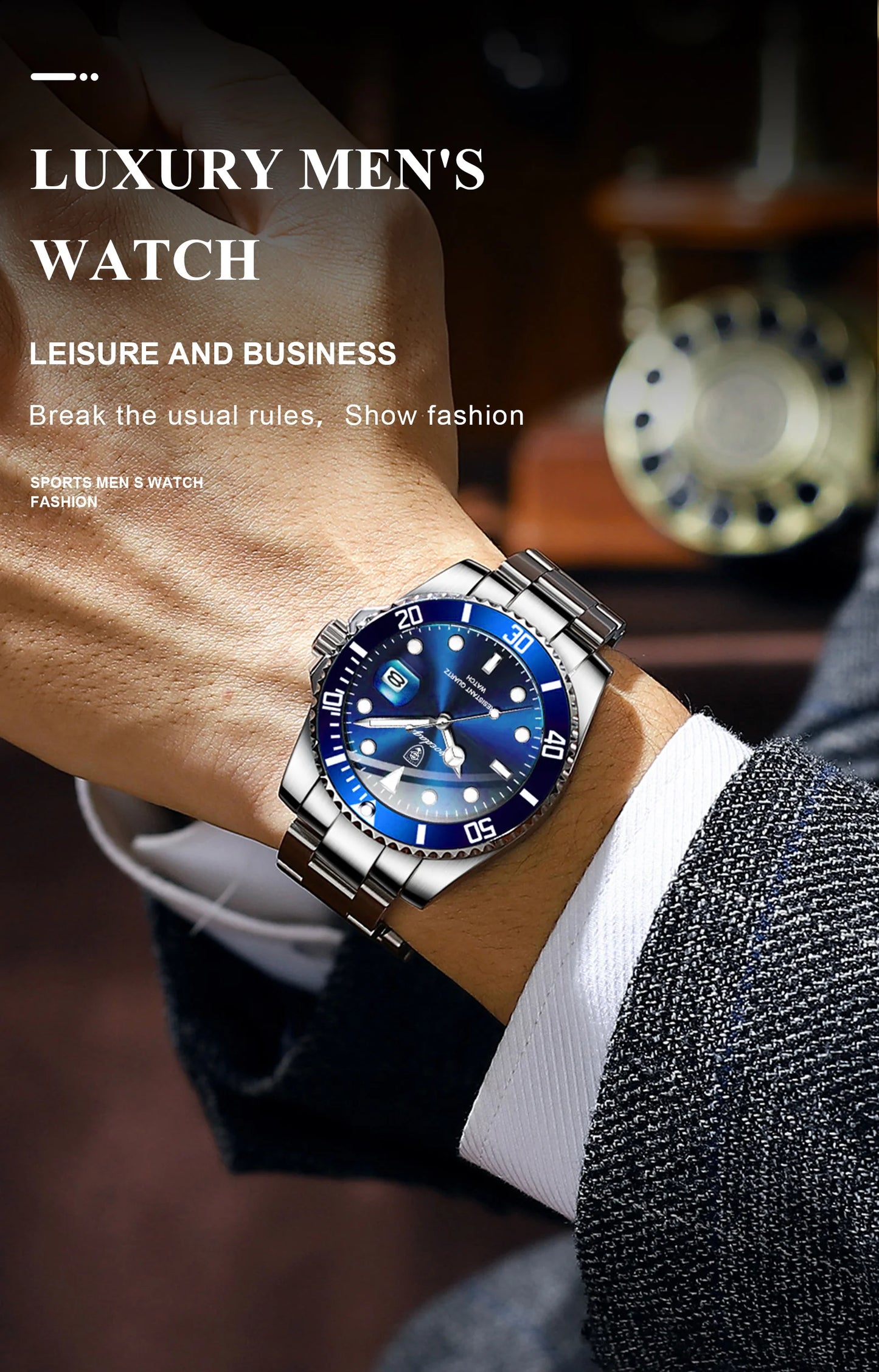 POEDAGAR Luxury Men Watch Casual Waterproof Luminous Date Men's Quartz Wristwatch High Quality Stainless Steel Man Watches Reloj