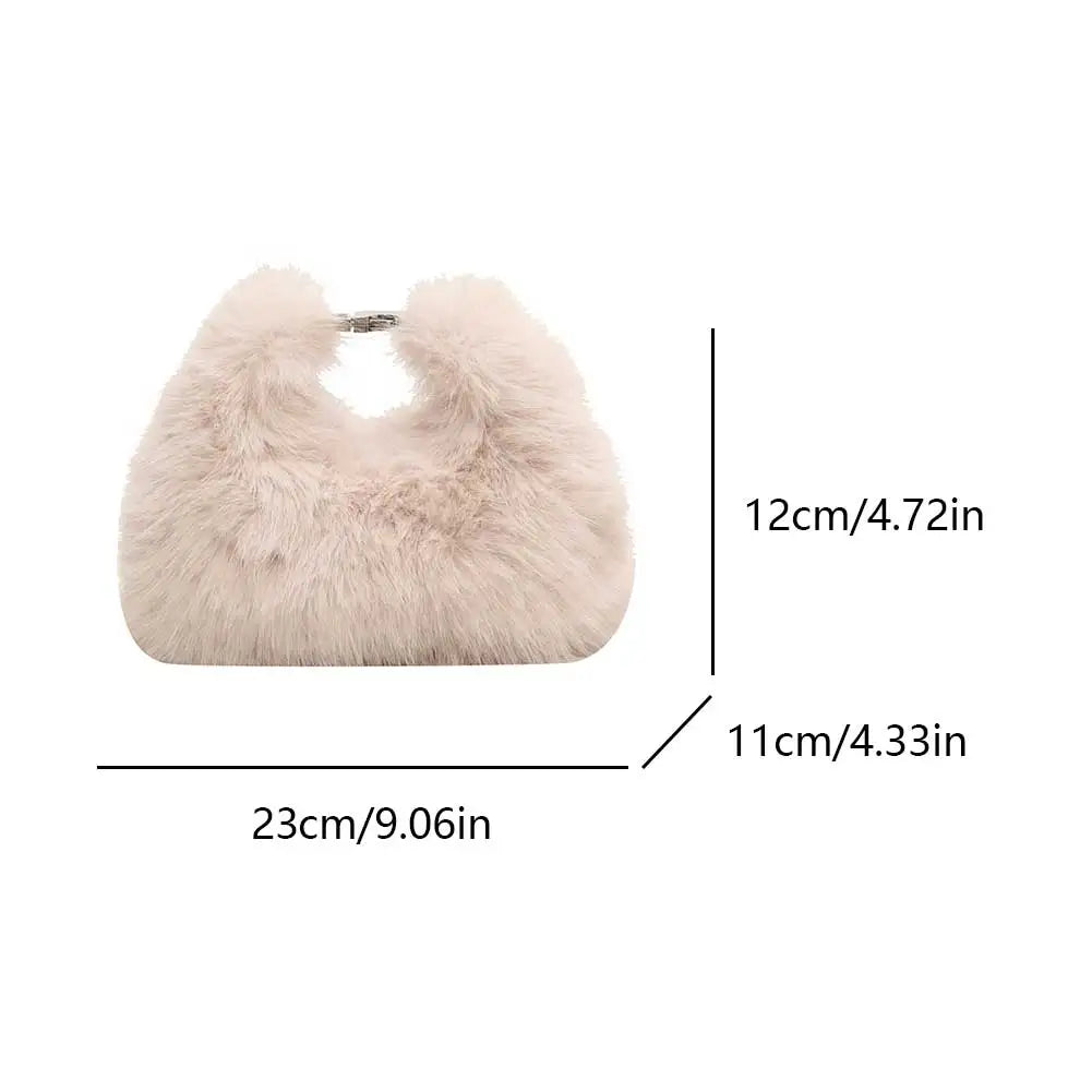 Plush Faux Fur Shoulder Bag – Soft Fluffy Crossbody Luxury Winter Handbag for Women
