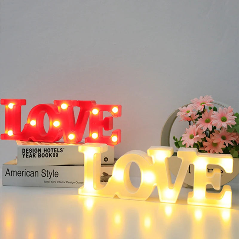 Valentine's Day LOVE Letter LED Decorative Light – Romantic Table Ornament