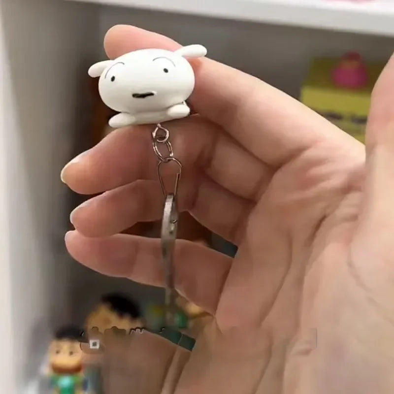 Crayon Shin-chan Kawaii Keychain – Cute Dog Key Hanger and Cartoon Movie Pendant for Kids