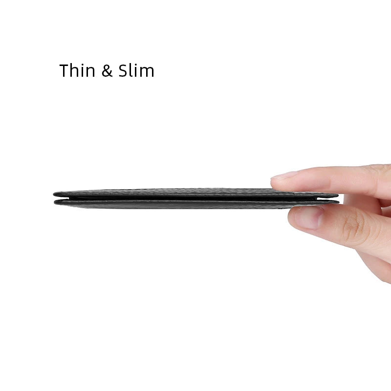 Super Slim Genuine Leather Credit Card Holder Wallet – Minimalist Small Card Organizer for Men
