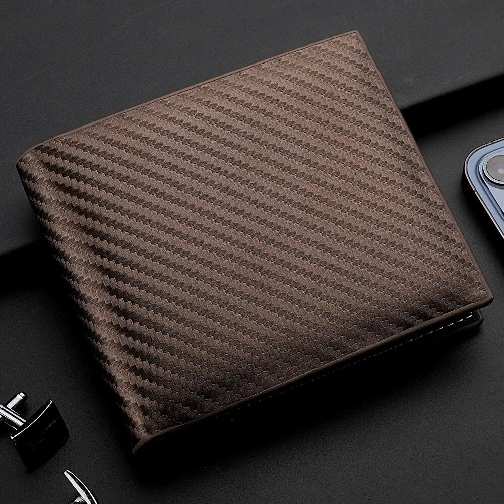 CarbonEdge Compact Wallet – Sleek Carbon Fiber Men’s Card Holder with Zipper and Photo Slot