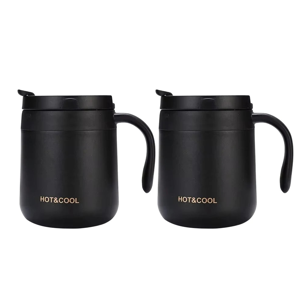350ml/500ml Stainless Steel Insulated Coffee Mug with Handle - Double Wall Thermos Tumbler for Hot & Cold Drinks, Matte Finish