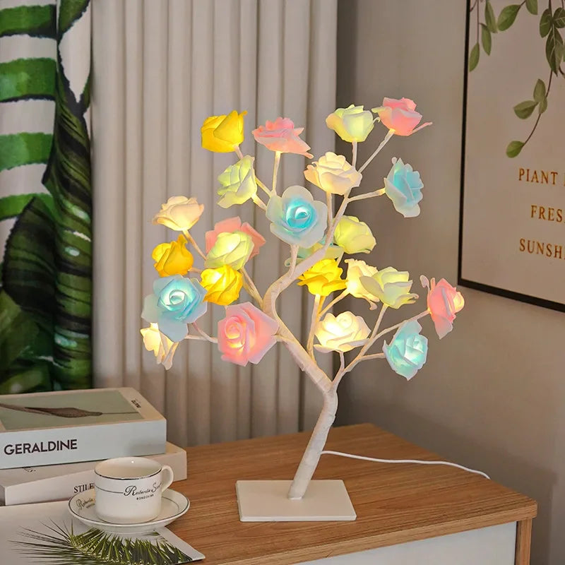 24 LED Rose Lamp – Decorative Rose Light Tree for Weddings, Mother’s Day, Valentine’s Day, and Gifts