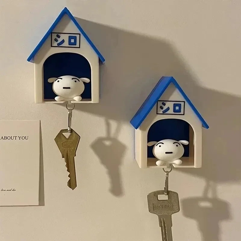 Crayon Shin-chan Kawaii Keychain – Cute Dog Key Hanger and Cartoon Movie Pendant for Kids