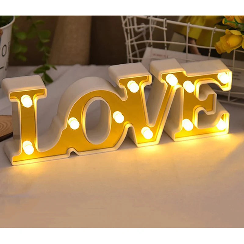 Valentine's Day LOVE Letter LED Decorative Light – Romantic Table Ornament