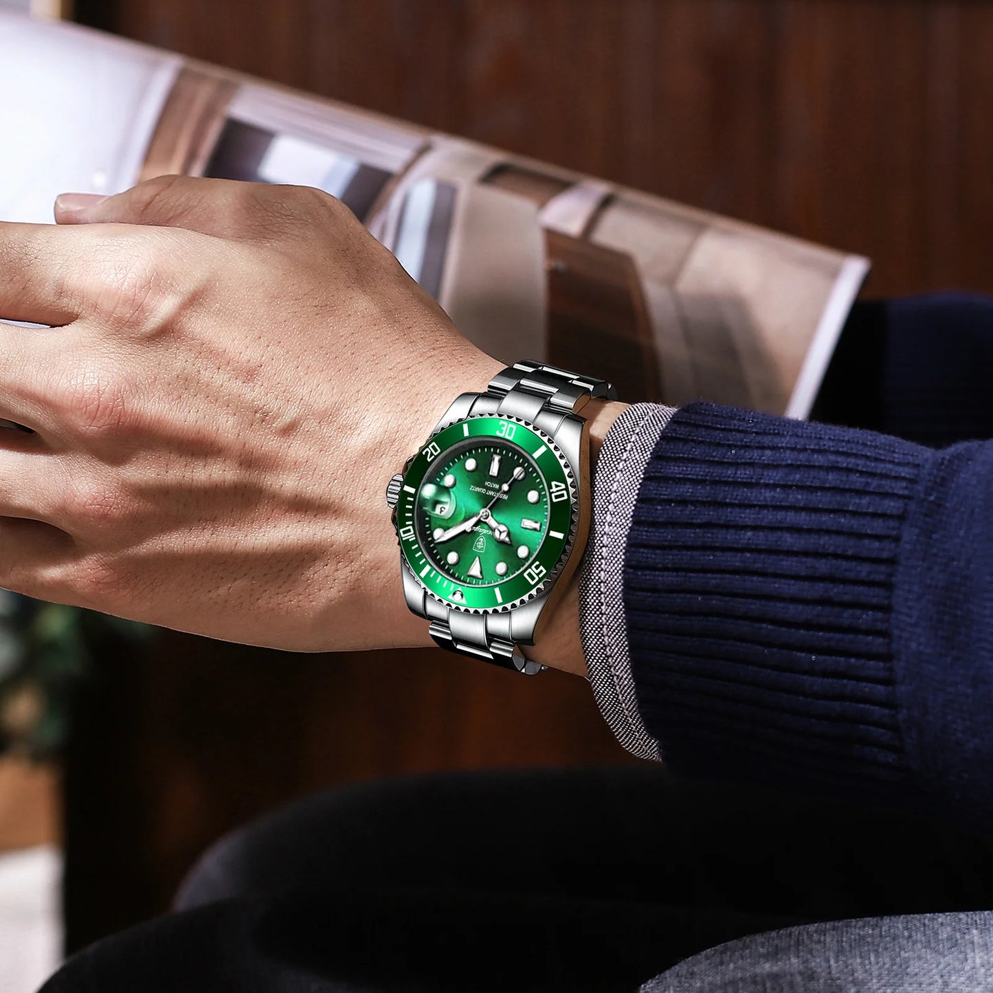 POEDAGAR Luxury Men Watch Casual Waterproof Luminous Date Men's Quartz Wristwatch High Quality Stainless Steel Man Watches Reloj