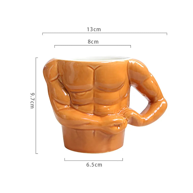 Macho Muscle Ceramic Mug – Funny Pectoral Design Coffee Cup, Ideal Gift for Gym Enthusiasts and Trainers