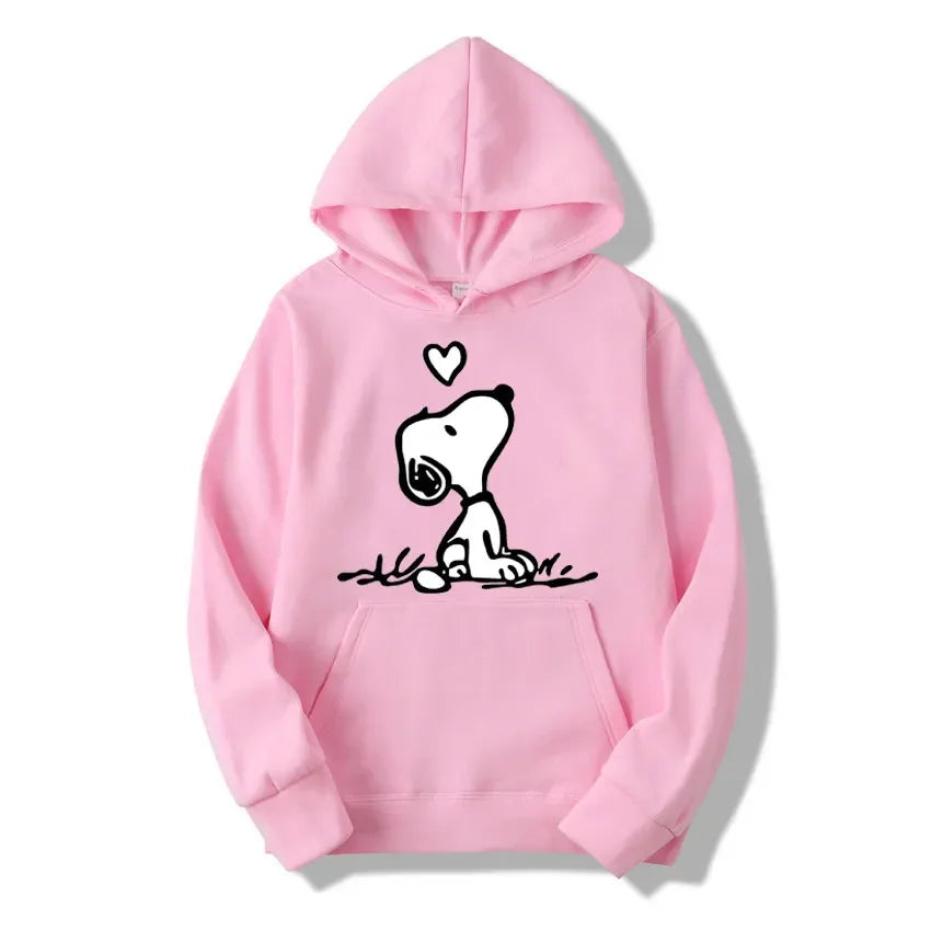 Cartoon Snoopy Hoodie – Women’s Casual Loose Fit Sweatshirt