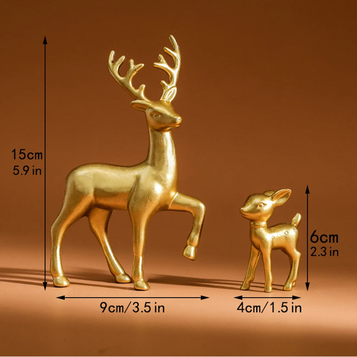 Set of 2 Mother Deer and Fawn Figurines – Cute Kids Room Decor Sculptures for Christmas & Home Decoration