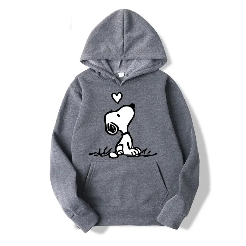 Cartoon Snoopy Hoodie – Women’s Casual Loose Fit Sweatshirt
