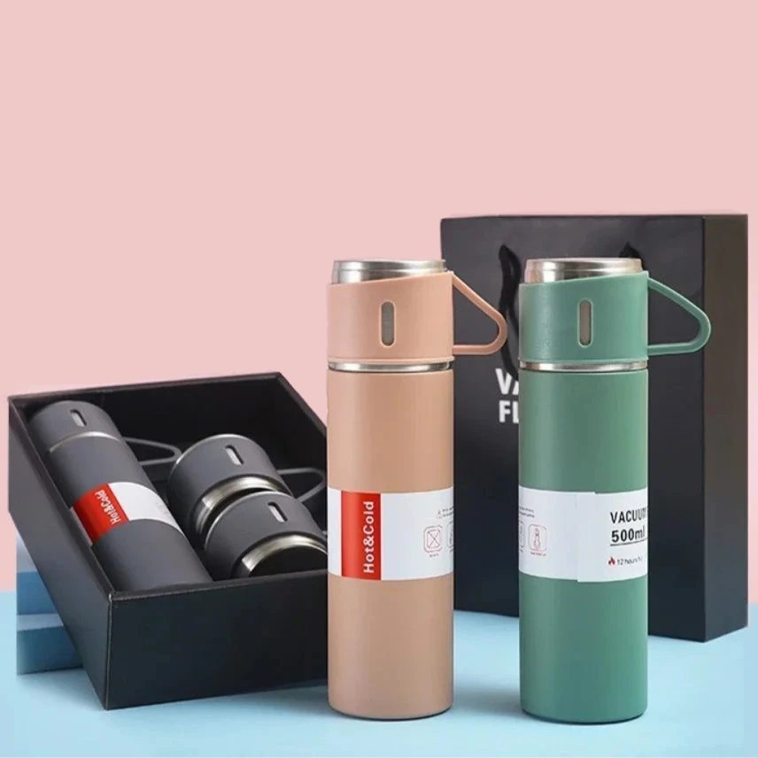 Stainless Steel Thermos Gift Set - Stylish Vacuum Flask & Coffee Cup for Office, Business, Travel, and Gifts