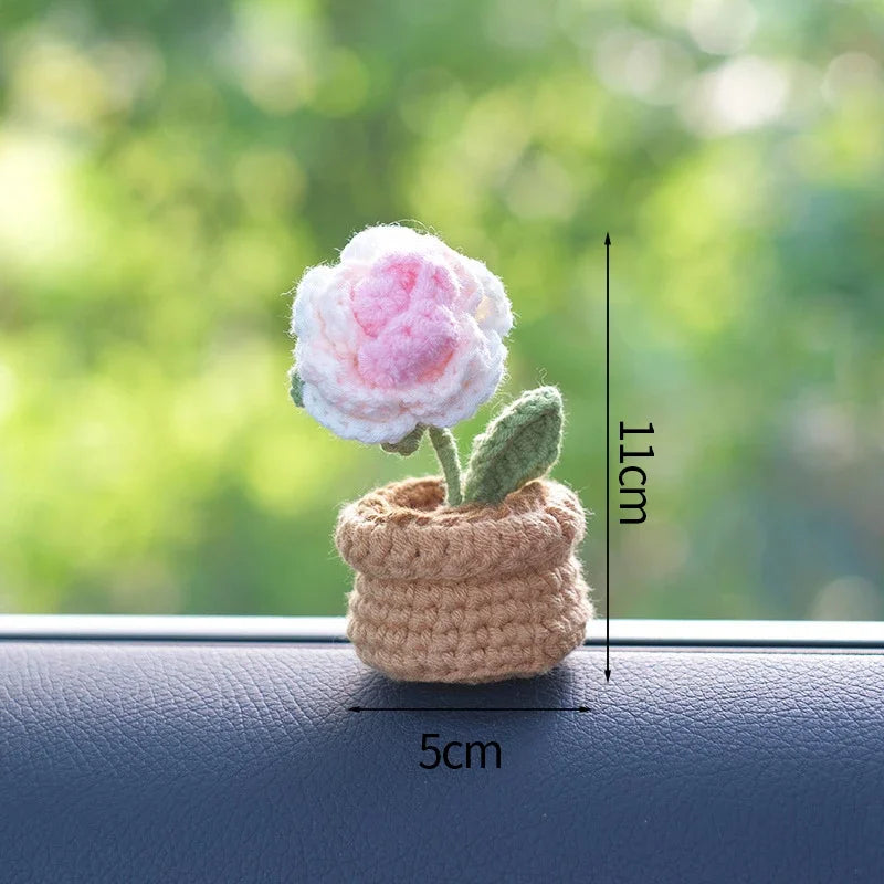 Hand-Knitted Sunflower Crochet Flower - Home Decoration
